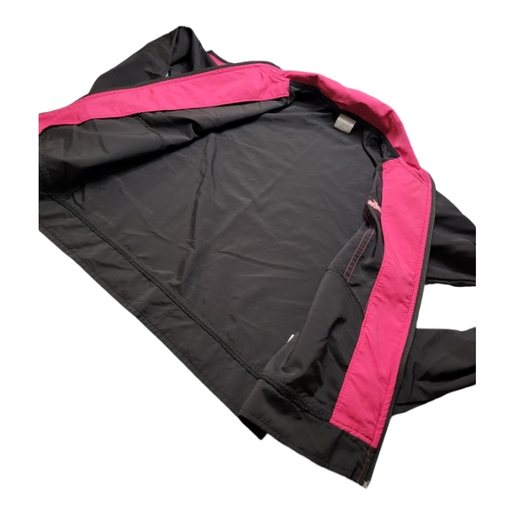 Nike jacket black pink stripe zipper‎ Medium Women's track jacket windbreaker - Picture 7 of 12